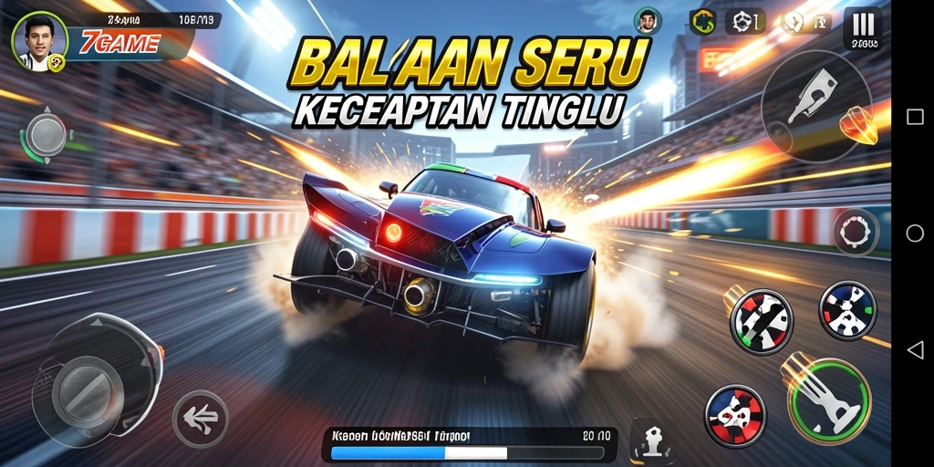 Tampilan gameplay Racing yang menegangkan di 7GAME.
