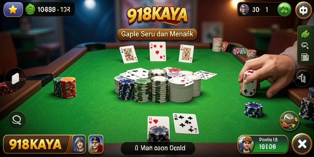 Gambaran seru gameplay Gaple di 918KAYA.