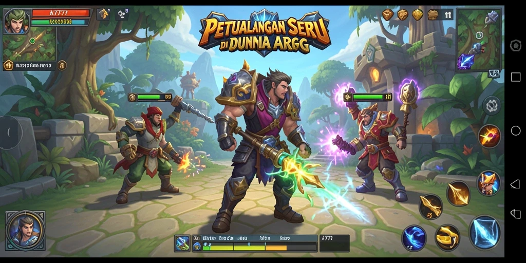 Tampilan gameplay A7777 dengan aksi pertempuran yang mendebarkan.