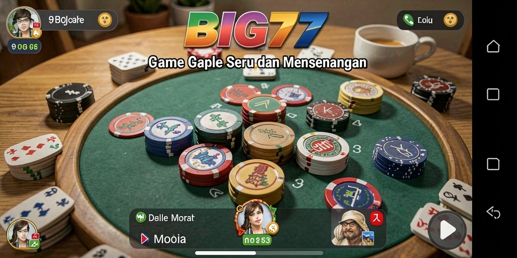 Screenshot menunjukkan gameplay yang menarik dalam permainan Gaple.