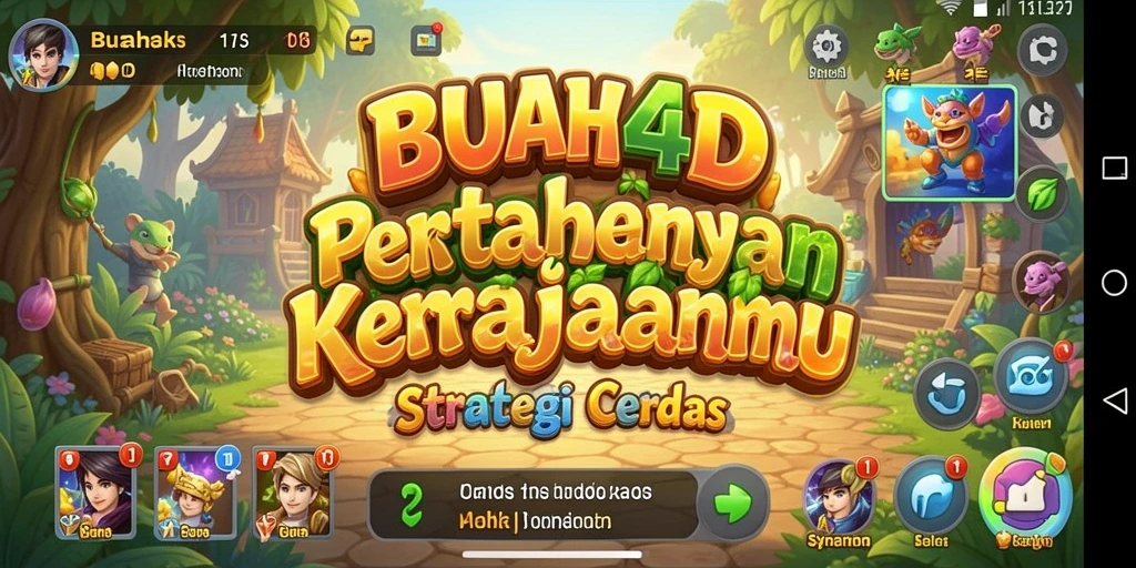 Tampilan menarik dari gameplay BUAH4D yang menampilkan pertempuran Tower Defense.