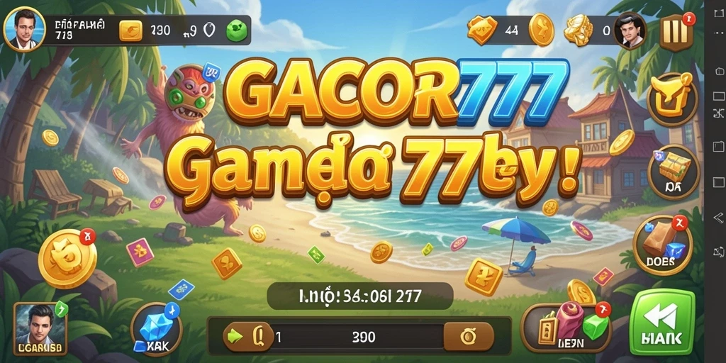Tampilan gameplay <strong>GACOR777</strong> yang ceria dan penuh warna.