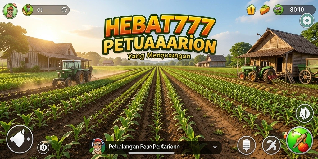Tampilan gameplay menarik HEBAT777 dengan aktivitas pertanian.