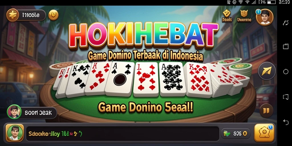 Tampilan menarik gameplay HOKIHEBAT dengan aksi Domino seru.