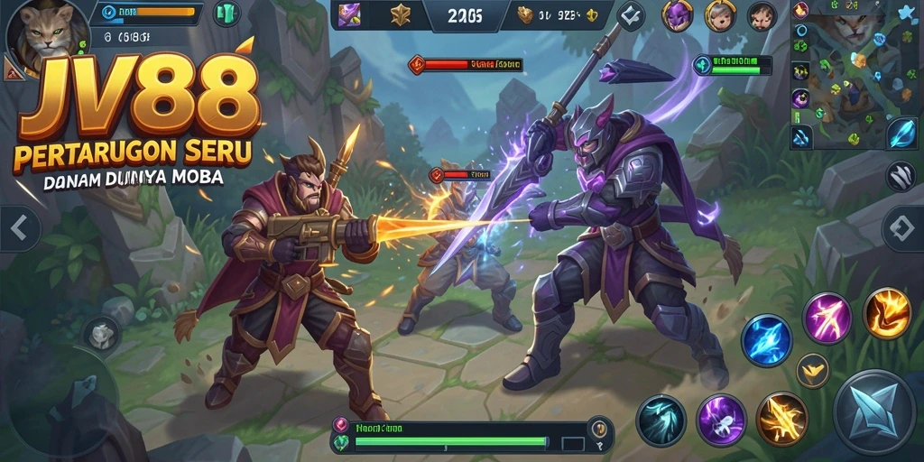 Tampilan gameplay yang intens dan strategis di JV88.