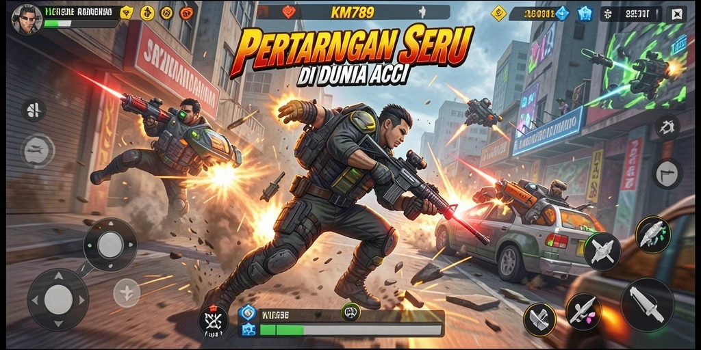 Screenshoot menunjukkan aksi pertarungan intens di KM789.