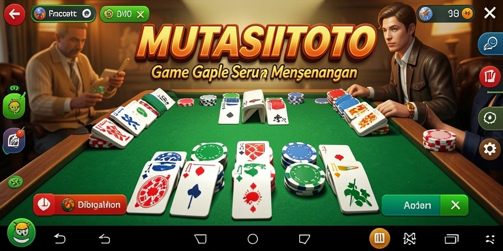 Tampilan gameplay Gaple yang seru di MUTASITOTO.