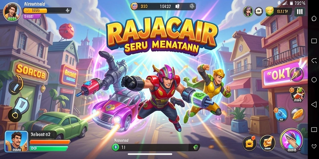 Tampilan gameplay RAJACAIR dengan rintangan seru dan cepat.