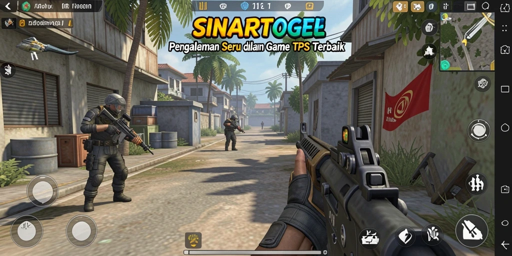Screenshot gameplay SINARTOGEL menampilkan aksi tembak-menembak yang intens.