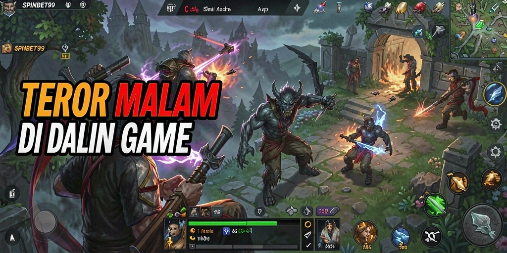 Screenshot utama SPINBET99 menampilkan suasana mencekam dan gameplay horror.