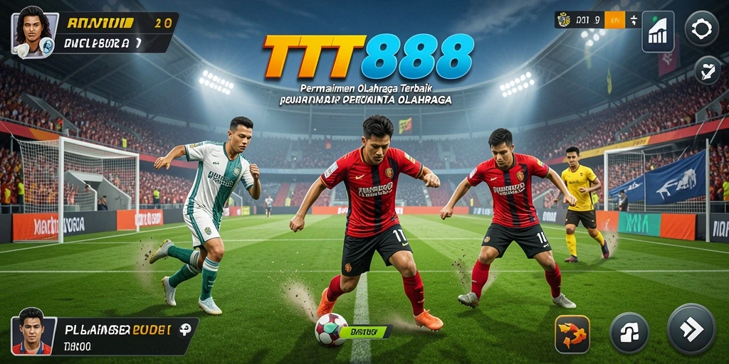 Screenshot utama TTT888 menampilkan aksi seru permainan olahraga.