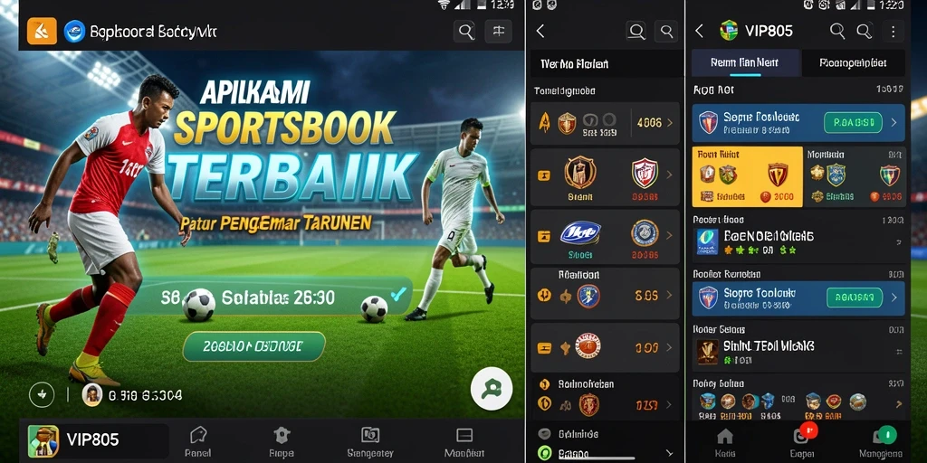 Tampilan menarik dari aplikasi Sportsbook VIP805 dengan fitur taruhan interaktif.
