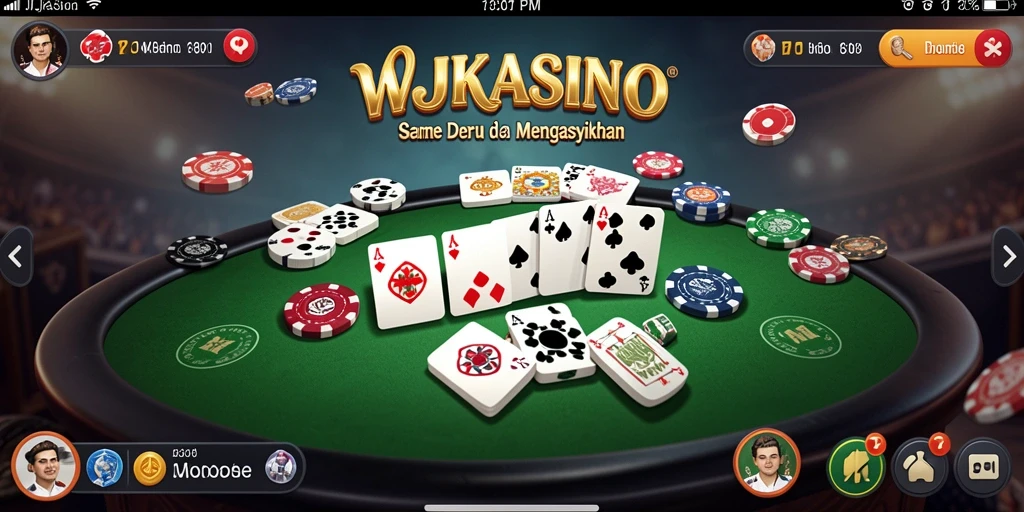 Tampilan gameplay menarik dari WJKASINO saat bermain Domino.