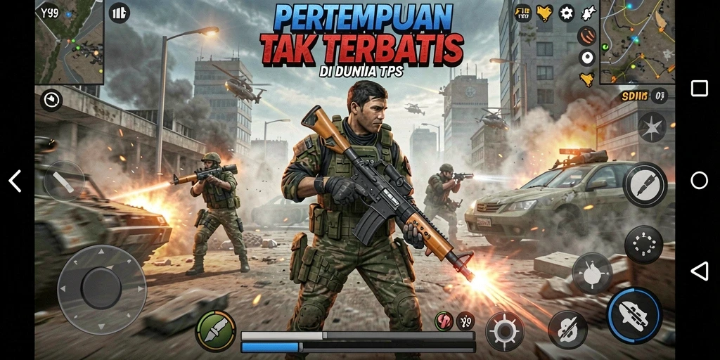 Gameplay Y89 yang seru dan penuh aksi dalam pertempuran TPS.